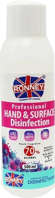 Рідина для дезінфекції рук "Персик" - Ronney Professional Hand & Surface Disinfection — фото N1