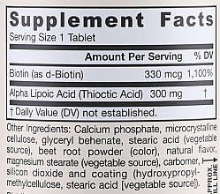 Пищевые добавки - Jarrow Formulas Alpha Lipoic Sustain with Biotin 300 mg — фото N3