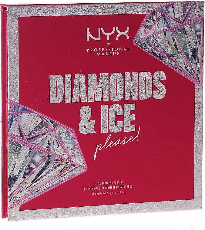 Палетка тіней - NYX Professional Makeup Diamonds & Ice Mega Shadow Palette — фото N1