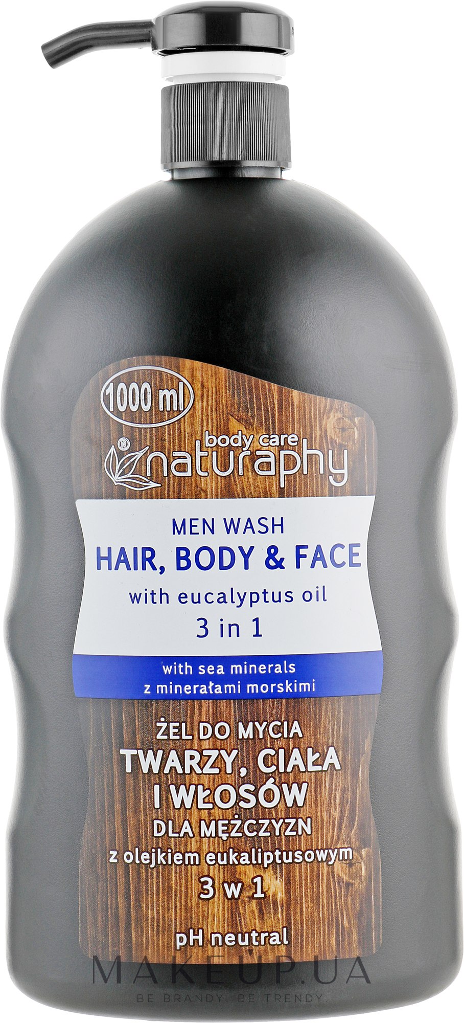 Гель-шампунь для тела и волос с маслом эвкалипта для мужчин - Naturaphy Men Wash Hair, Body And Face — фото 1000ml