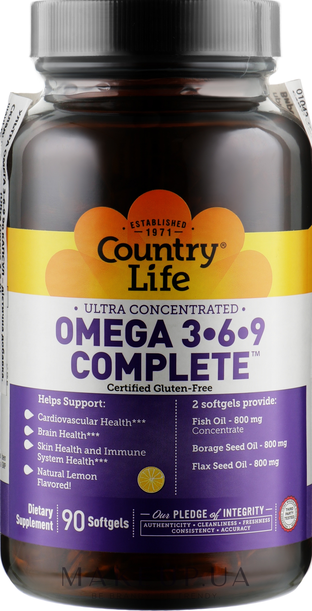 Ультра омега 3-6-9 - Country Life Omega Complete — фото 90шт