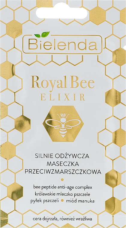 Живильна маска проти зморщок для сухої, зрілої й чутливої шкіри - Bielenda Royal Bee Elixir