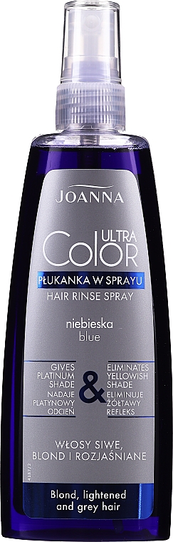 Спрей-ополіскувач для освітленого і сивого волосся, блакитний - Joanna Ultra Color System — фото N1