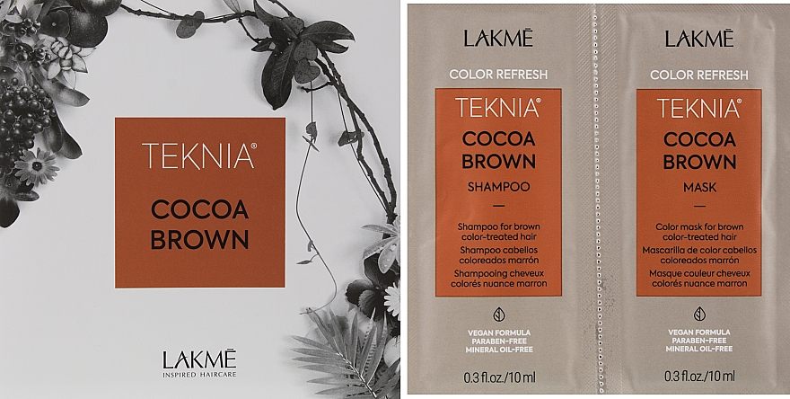 Набор пробников - Lakme Teknia Color Refresh Cocoa Brown (sh/10ml + mask/10ml)