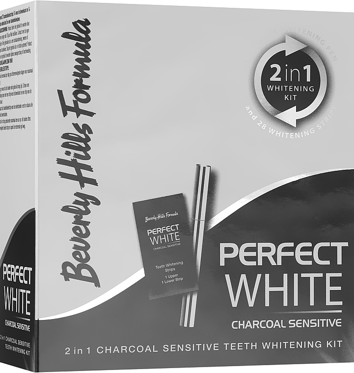 Набор для отбеливания - Beverly Hills Formula Perfect White Black Charcoal 2 in 1 Whitening Kit — фото N1