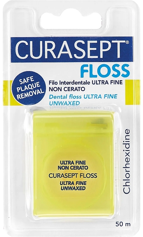 Зубная нить, 50 м - Curaprox Curasept Ultrafine Unwaxed Floss Chlorhexidine — фото N1