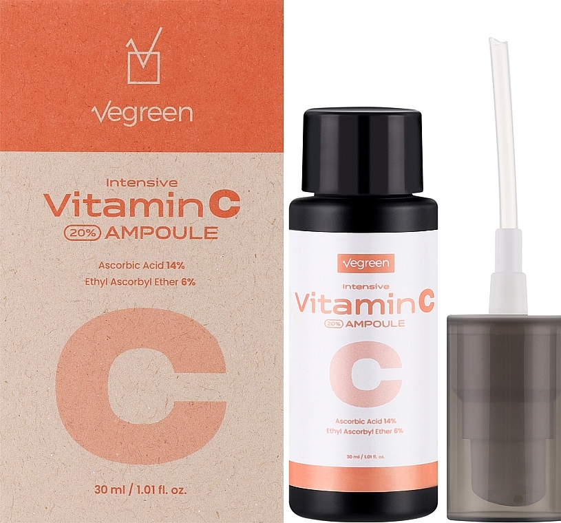 Інтенсивна ампульна сироватка для обличчя з вітаміном С - Vegreen Intensive Vitamin C 20% Ampoule — фото N3