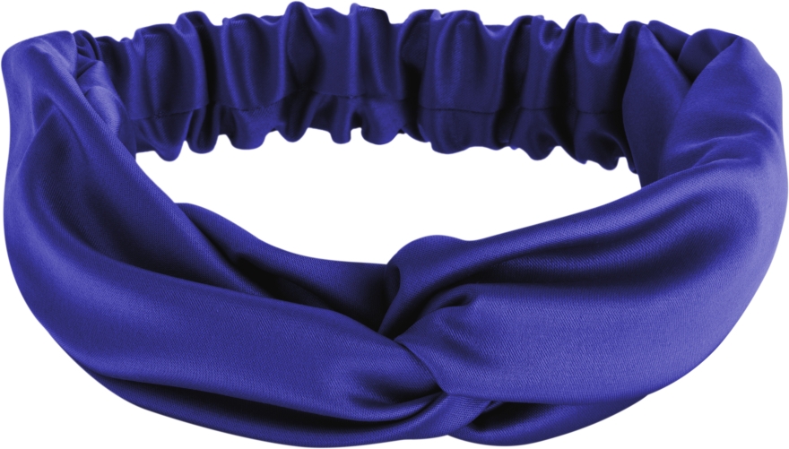 Повязка на голову, сатин переплет, темно-синяя "Satin Twist" - MAKEUP Hair Accessories — фото N1