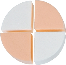 Парфумерія, косметика Спонж CS053WB для макіяжу 4в1 коло, білий + бежевий - Cosmo Shop Sponge