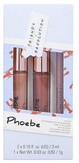 Набор - Makeup Revolution X Friends Phoebe Lip Kit (lip/pen/1g + lip/gloss/2x3ml) — фото N1