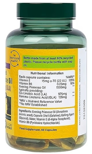 Харчова добавка "Примула вечірня", 1500 мг - Holland & Barrett High Strength Cold Pressed Evening Primrose Oil 1500mg — фото N2