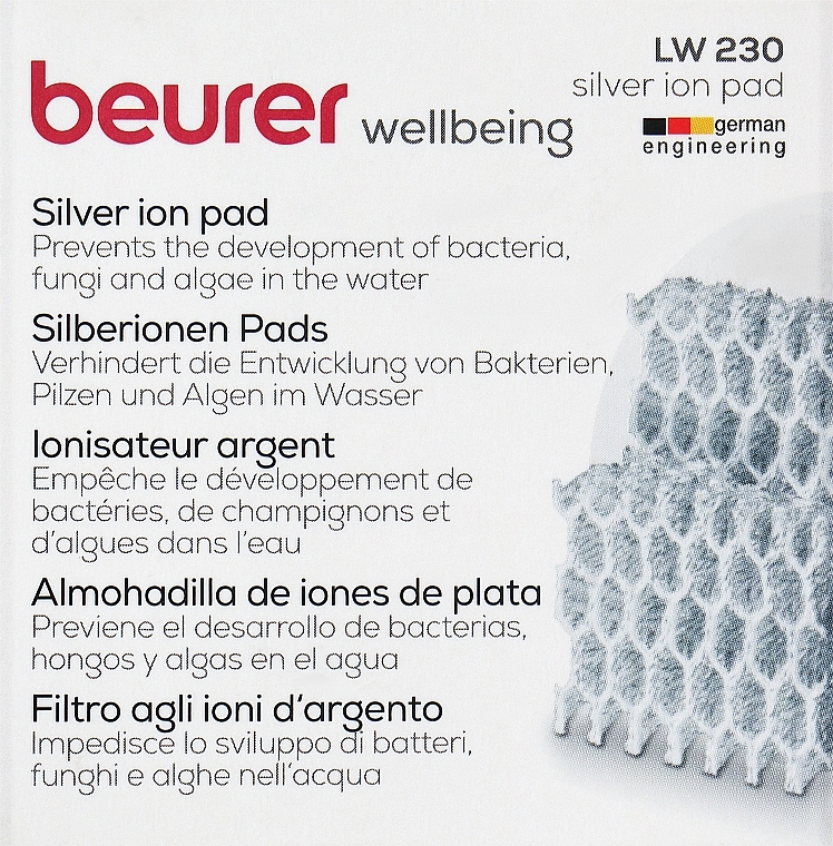 Фильтр-подушечки с ионами серебра LW 230, 2 шт. - Beurer Silver Ion Pads — фото N1