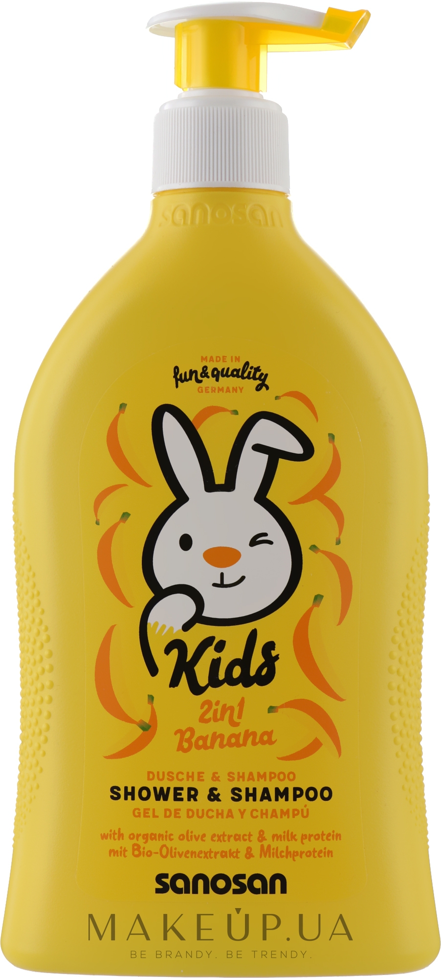 Дитячий шампунь-гель для душу 2 в 1 "Банан" - Sanosan Kids Shower & Shampoo 2 In 1 Banana — фото 400ml