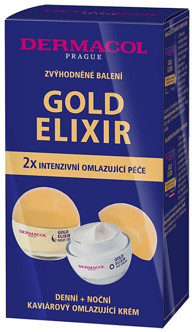 Набір - Dermacol Gold Elixir (f/cream/50ml + f/cream/50ml) — фото N1