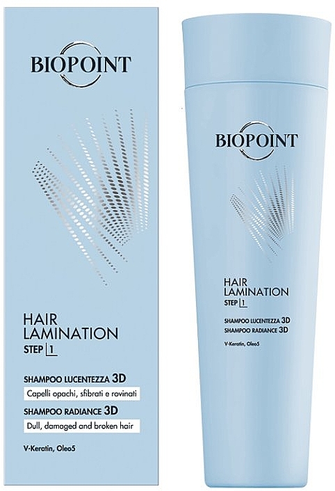 Шампунь для волосся "Lucentezza 3D" - Biopoint Hair Lamination Shampoo — фото N1