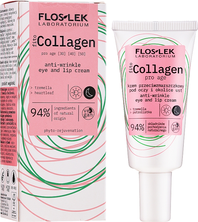 Крем для шкіри навколо очей з фітоколагеном      - Floslek Pro Age Eye Cream With Phytocollagen — фото N2