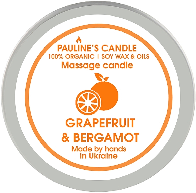 Масажна свічка "Грейпфрут і бергамот" - Pauline's Candle Grapefruit & Bergamot Manicure & Massage Candle — фото N1