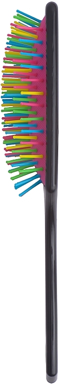 Щітка для волосся широка С0264, чорна з кольоровими зубчиками - Rapira — фото N3