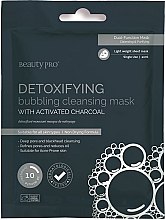Очищающая тканевая маска для лица - BeautyPro Detoxifying Bubbling Cleansing Sheet Mask With Activated Charcoal — фото N1
