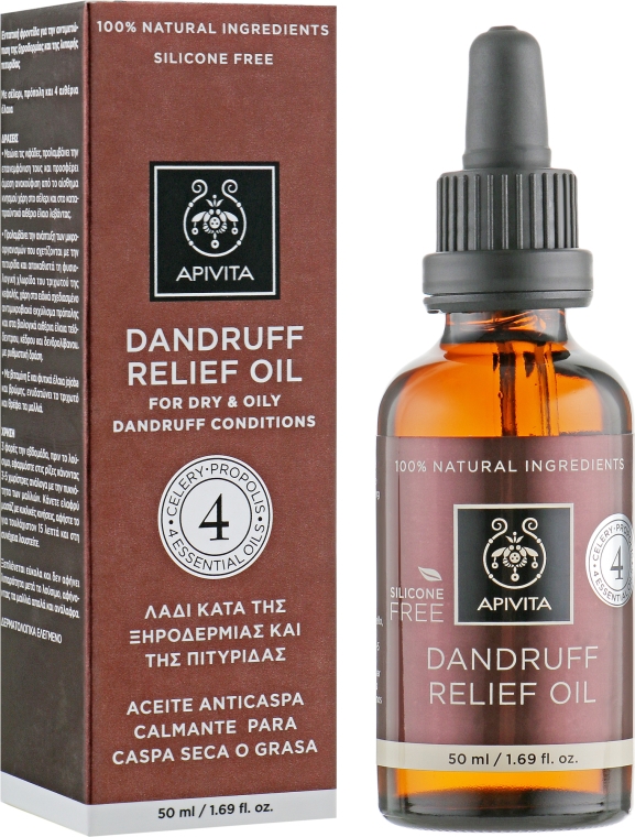 Олія для волосся від сухої та жирної лупи - Apivita Hair Loss Apivita Dandruff Relief Oil