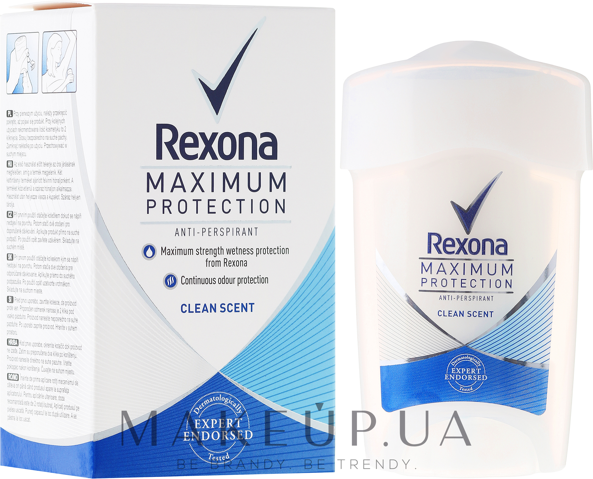 Крем-антиперспирант "Максимальная защита" - Rexona Women Maximum Protection Clean Scent Fresh Stick Anti-transpirant — фото 45ml