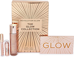 Набір - Makeup Revolution The Glow Collection (eye/palette/0.8 g + illuminator/100ml +  lip/gloss/2.5ml + beam/stick/18g) — фото N1