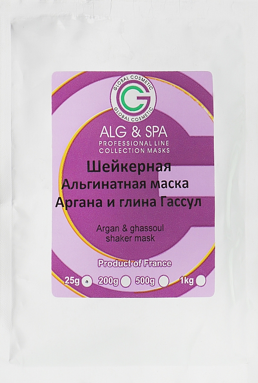 Шейкерная альгинатная маска Аргана и глина Гассул - ALG & SPA Professional Line Collection Masks Peel Off Argan & Ghassoul Shaker Mask  — фото N3
