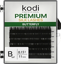 Парфумерія, косметика Накладні вії Butterfly Green B 0.15 (6 рядів: 11 мм) - Kodi Professional