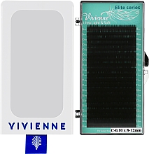 Накладные ресницы "Elite", черные, 20 линий (mix, 0,1, С, 8-12) - Vivienne — фото N1