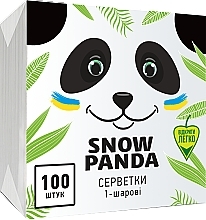 Салфетки бумажные, белые, 100 шт - Снежная Панда — фото N1