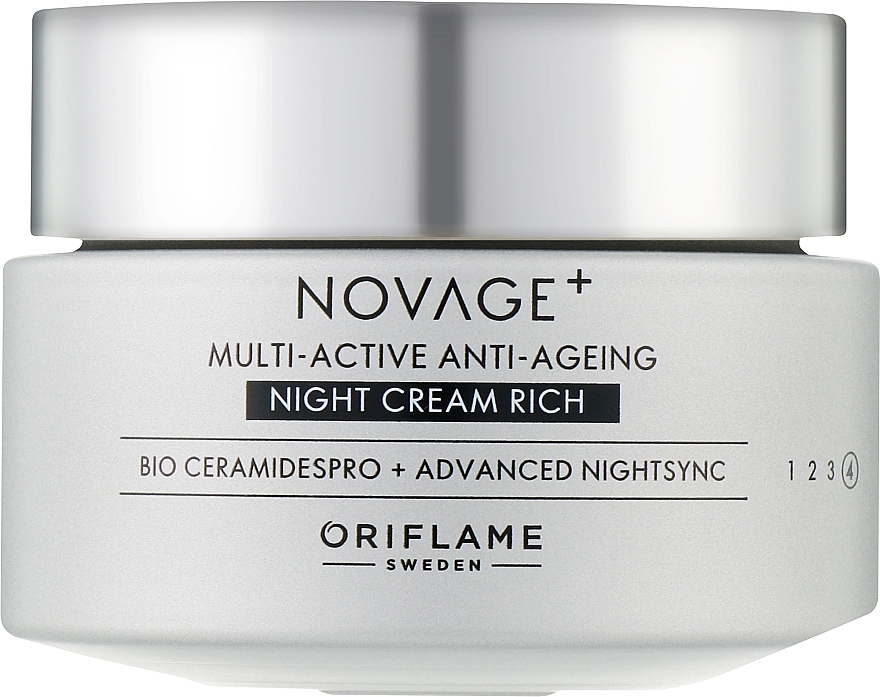 Насичений мультиактивний нічний крем для обличчя - Oriflame Novage+ Multi-Active Anti-Ageing Night Cream Rich — фото N1