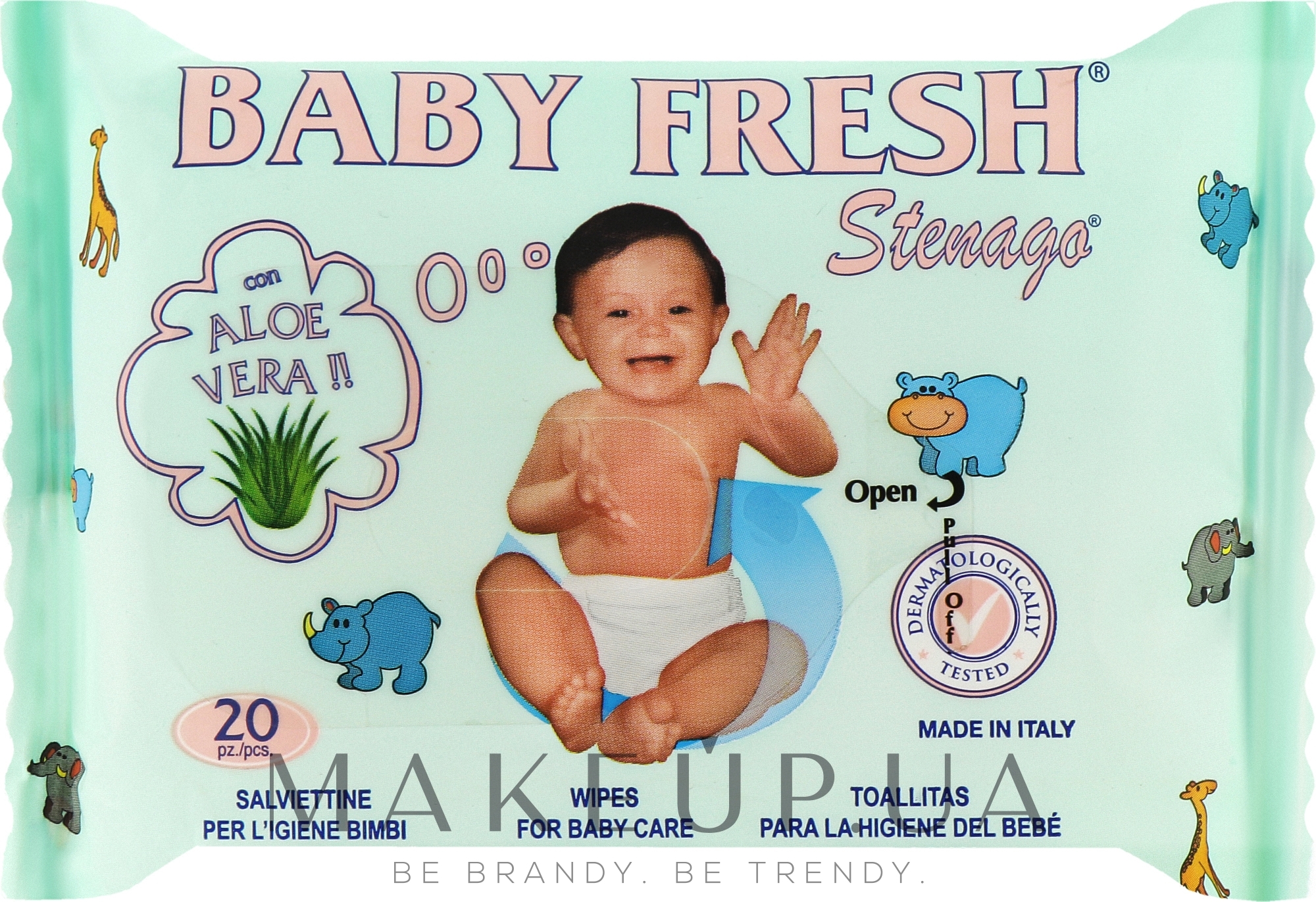 Детские влажные салфетки с экстрактом алоэ и аллонтоином - Baby Fresh Aloe Vera — фото 20шт