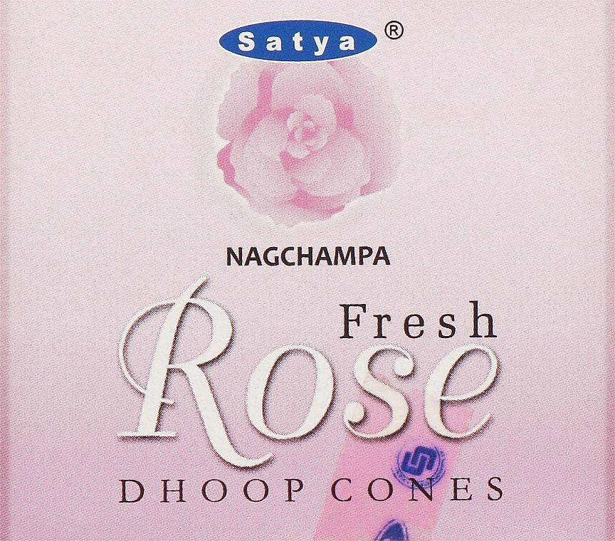 Благовония конусы "Свежая роза" - Satya Fresh Rose Dhoop Cones