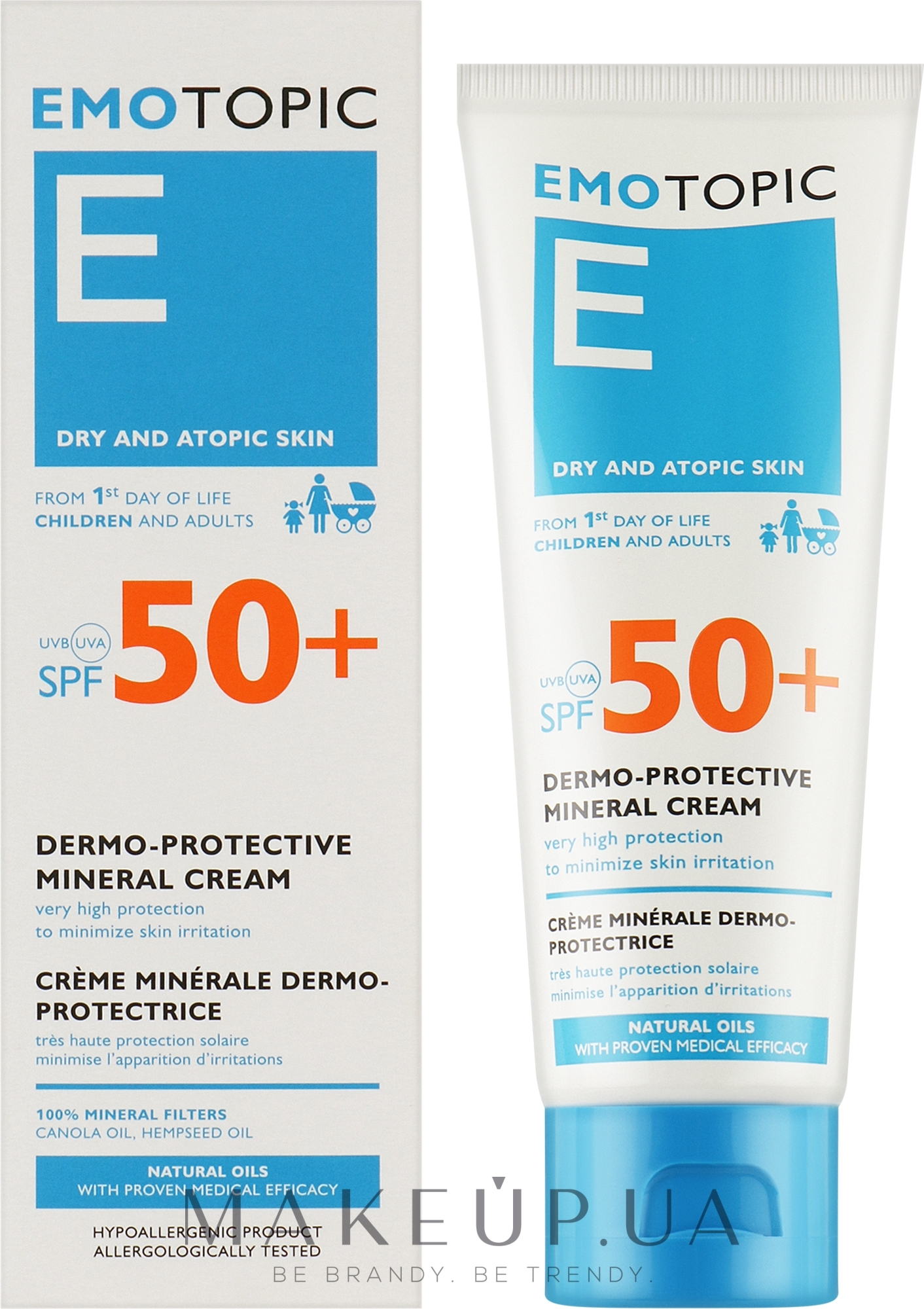 Дермозащитный крем для лица и тела SPF 50+ - Pharmaceris Emotopic Mineral Protection Cream SPF 50+ — фото 75ml