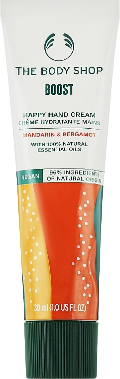 Крем для рук - The Body Shop Mandarin & Bergamot Vegan Boost Happy Hand Cream — фото N1