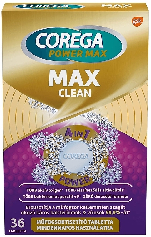 Таблетки для зубних протезів - Corega Max Clean 4-in-1 Power — фото N2