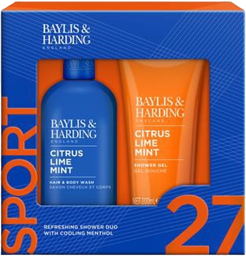 Набор - Baylis & Harding Citrus Lime Mint Refreshing Shower Duo Gift Set (hair/body/wash/300ml + sh/gel/200ml) — фото N1