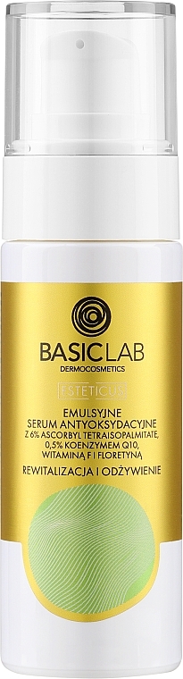 Антиоксидантная сыворотка с 6% аскорбил тетраизопальмитатом - BasicLab Dermocosmetics Esteticus Face Serum 6% Ascorbyl Tetraisopalmitate — фото N3