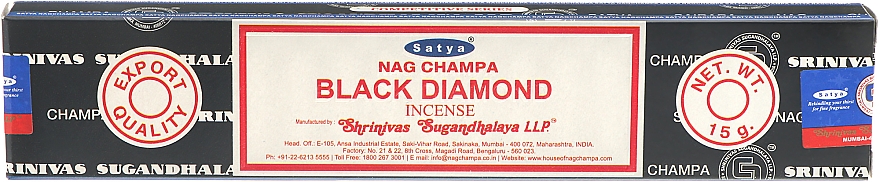 Пахощі "Чорний алмаз" - Satya Black Diamond Incense