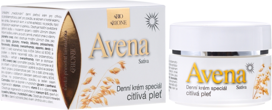Денний крем для обличчя - Bione Cosmetics Avena Sativa Day Cream Sensitive Skin — фото N1