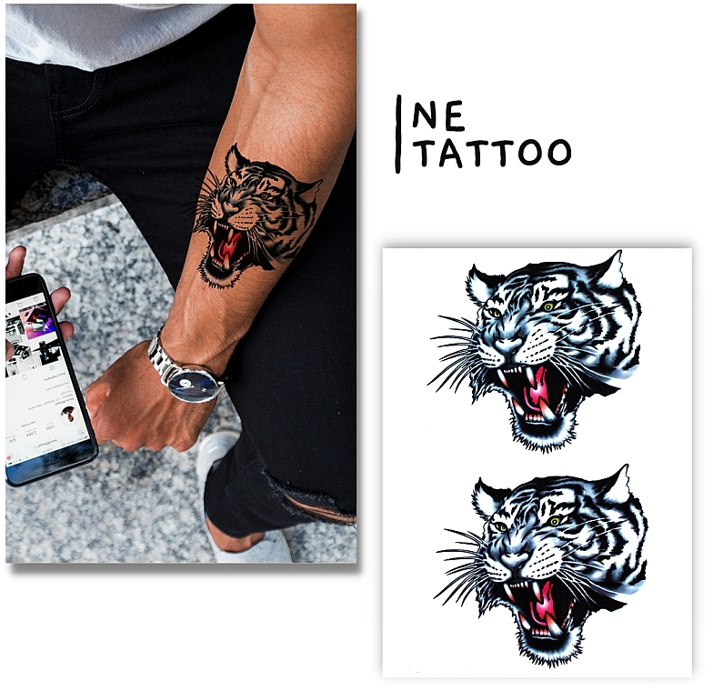 Временное тату "2 тигра" - Ne Tattoo — фото N1