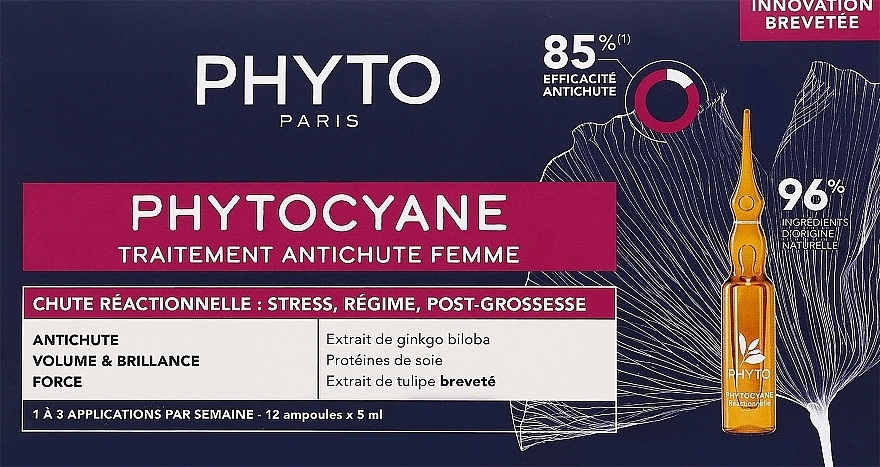Ампулы против выпадения волос - Phyto Phytocyane Treatment — фото N1