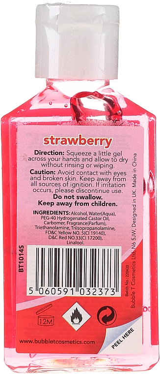 Антибактериальный очищающий гель для рук "Клубника" - Bubble T Cleansing Hand Gel Strawberry — фото N2