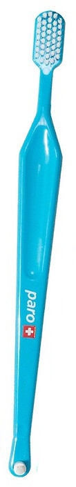 Зубная щетка, с монопучковой насадкой (полиэтиленовая упаковка), голубая - Paro Swiss M39 Toothbrush — фото N2