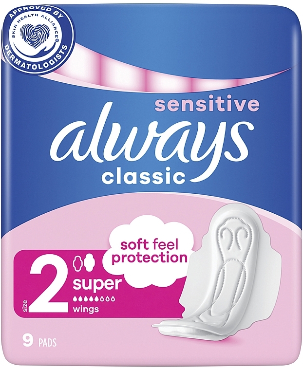 Гігієнічні прокладки, 9 шт - Always Classic Maxi Sensitive — фото N1