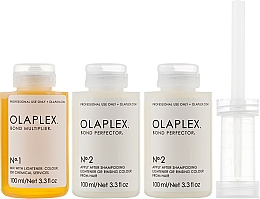 Дорожній набір для захисту волосся при фарбуванні - Olaplex Traveling Stylist Kit (cons/100ml + cons/2x100ml) — фото N2