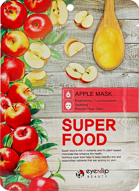 Тканинна маска для обличчя з екстрактом яблука - Eyenlip Super Food Apple Mask — фото N2