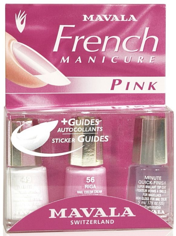 Набір натурального французського манікюру  - Mavala Kit Natural French Pink (nail/2х5ml + dry/5ml)  