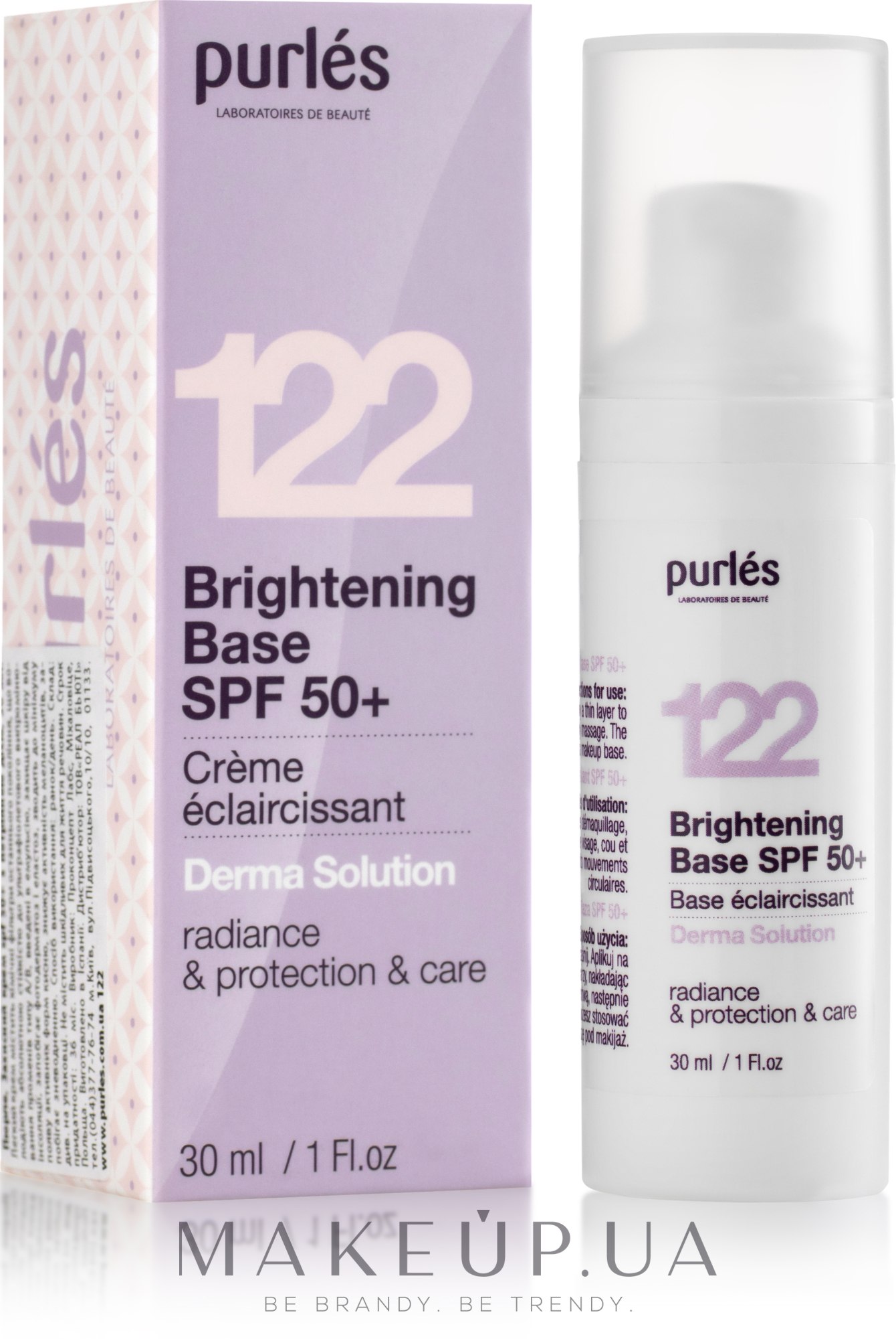 Тональна основа з SPF 50+ з тонуючим ефектом - Purles Brightening Base SPF 50+ — фото 30ml