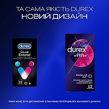 Презервативи латексні з силіконовою змазкою, рельєфні з анестетиком, 12 шт - Durex Dual Extase — фото N4